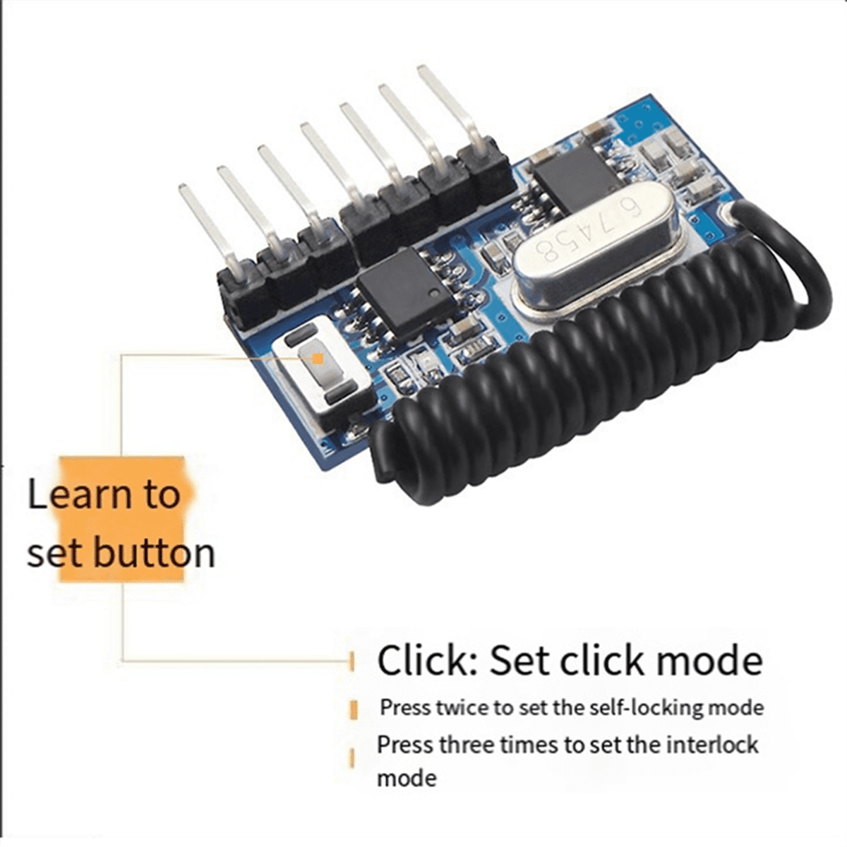315Mhz RF Receiver Learning Code Decoder Module Wireless 4 CH Output for Remote Controls 1527 2262 Encoding