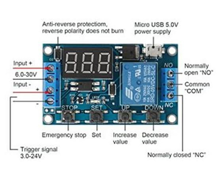 JZ 801 Timer Relay Module Switch Trigger Time Circuit Timer Cycle Adjustable