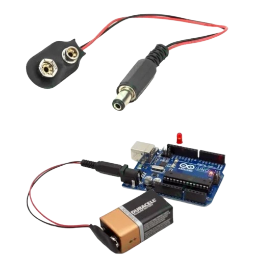 9v Battery Snap Connector To Dc Male Power Adapter Cable For Arduino