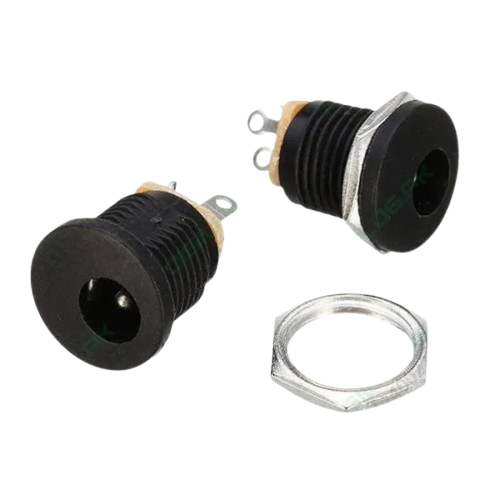 Dc-022 Dc Power Jack Pcb Mount Female Connector 3 Pin With Nut 5.5mm x 2.1mm