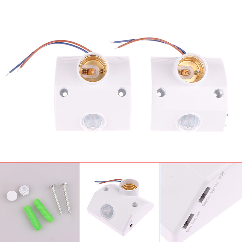 Smart E27 LED Lamp Base Holder With Light Control Switch Bulb Socket Adapter 110V-240V 50W Induction Infrared Motion Sensor