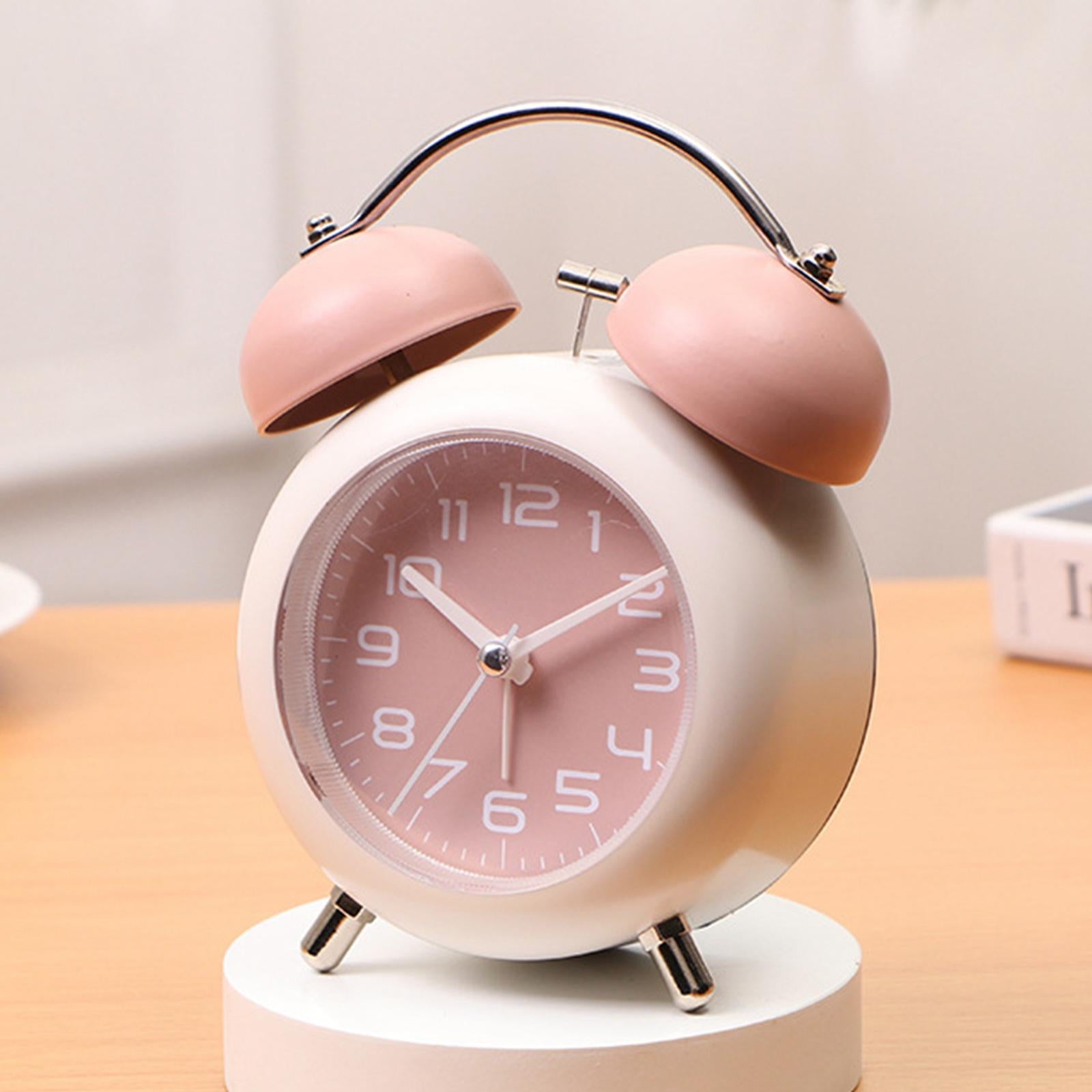 Mini Table Clock with Nightlight Backlight Alarm Clock Silent Non Ticking Kids for Cafe Home Decor Living Room Bar Hotel