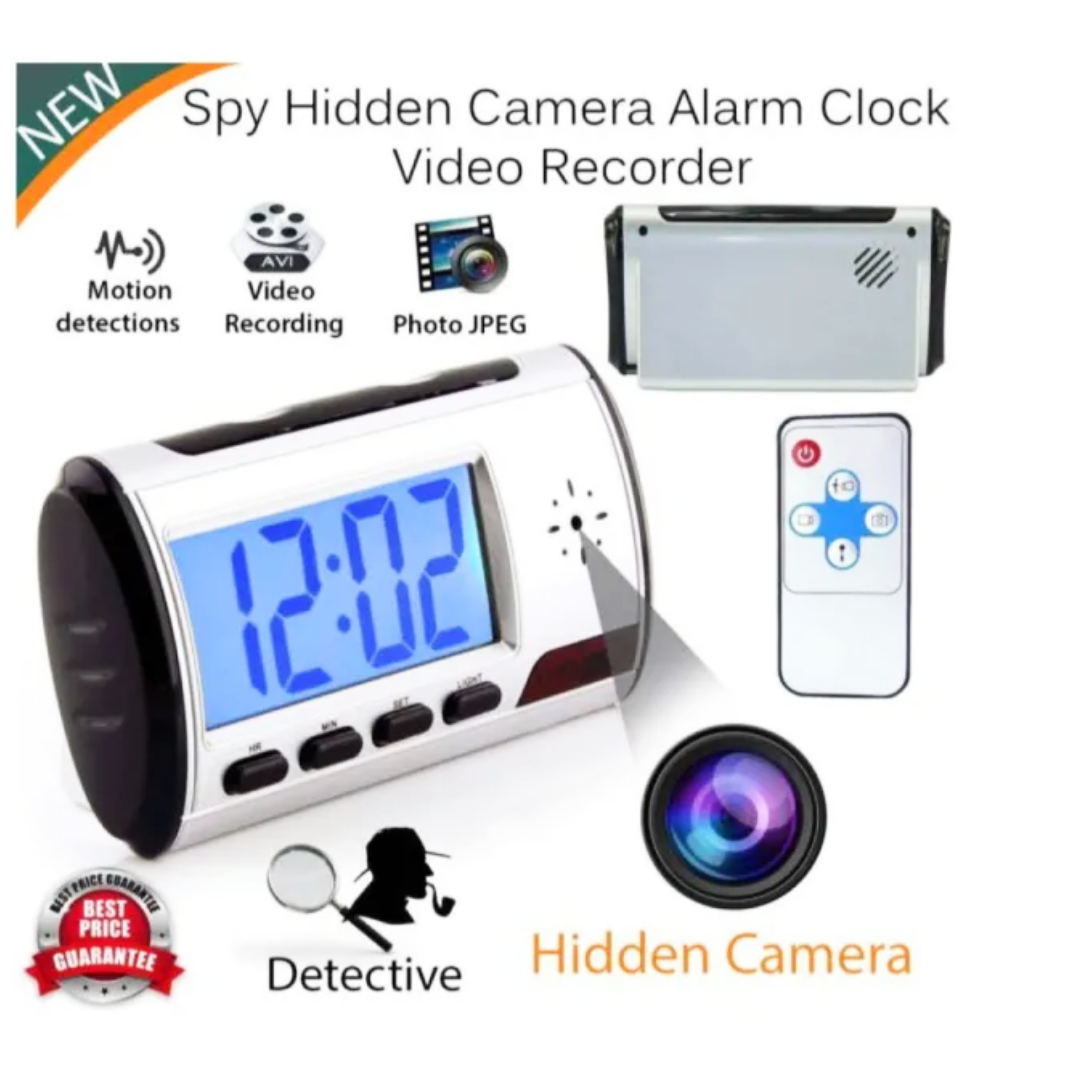 SPY DIGITAL CLOCK WITH AUDIO AND VIDEO RECORDING WITH REMOTE CONTROL