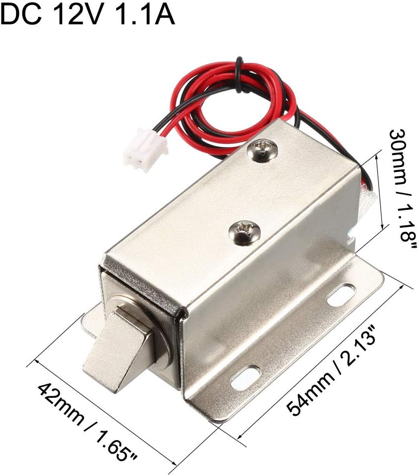 12V DC 1.1A 11.4mm Electromagnetic Solenoid Lock Assembly for Electric Cabinets