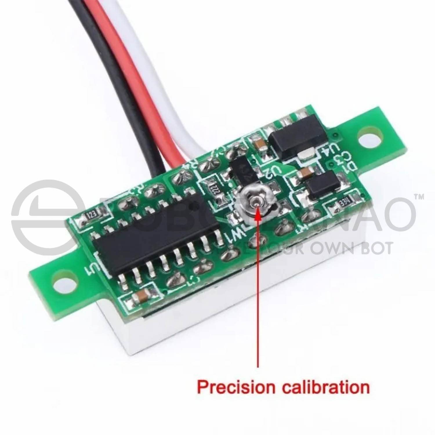 Robotbanao 3 Wire 0.28inch 0-100V DC LED Display Digital Voltmeter - Pack of 1