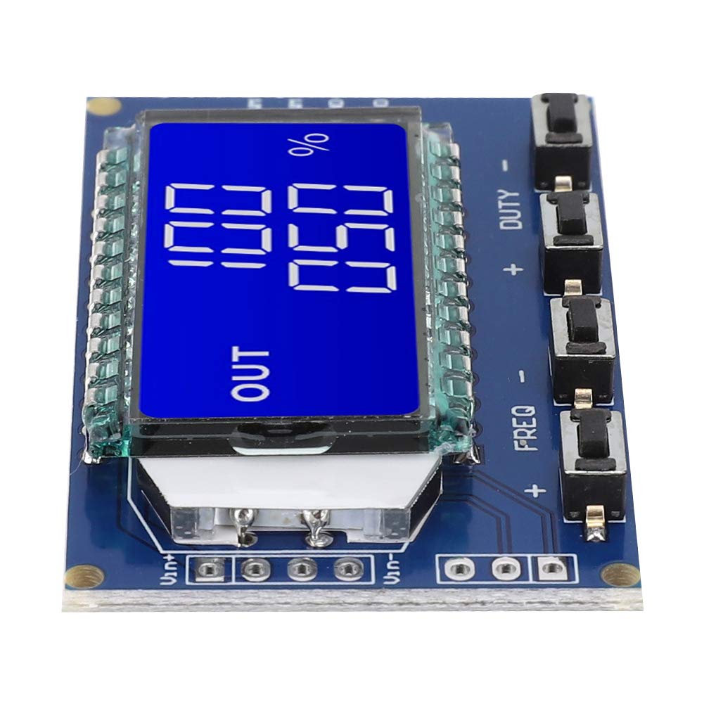 PWM Signal Generator Module, Rectangular Wave Pulse Rate Working Cycle Adjustable with LCD Display, Large Frequency Range and High Precision for Motor Driver Control (BLUE)
