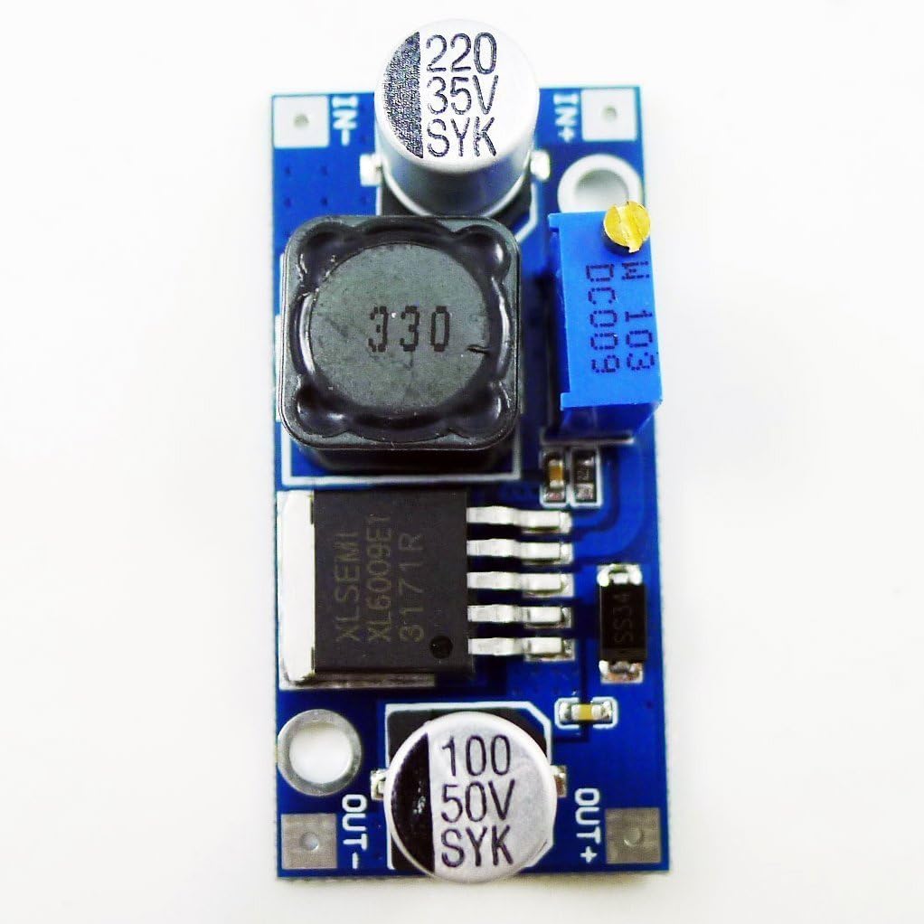 HiLetgo XL6009 Boost Module DC-DC Adjustable Module DC3.0-30V to DC5-35V Output Voltage Power Converter Circuit Board Module 400KHz