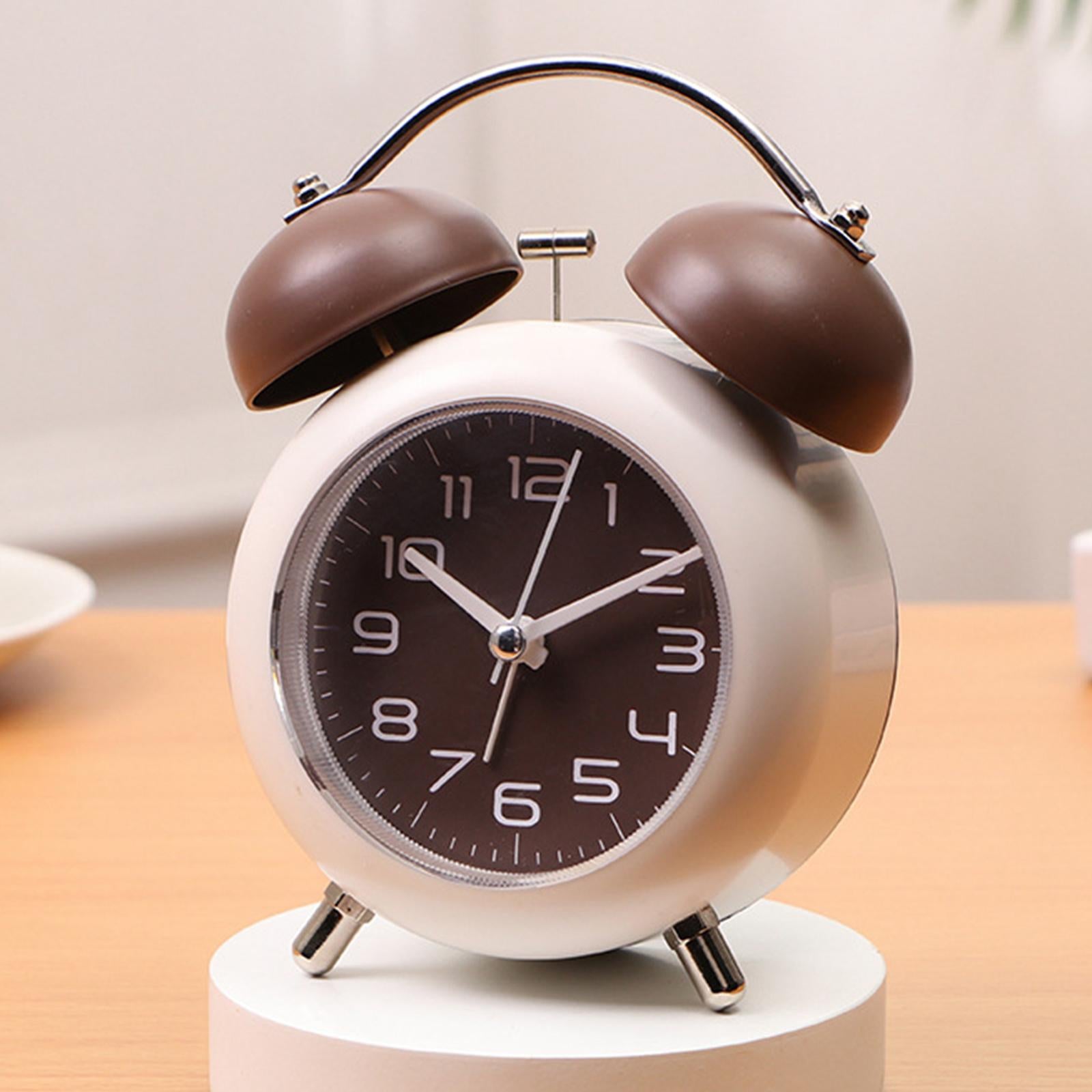 Mini Table Clock with Nightlight Backlight Alarm Clock Silent Non Ticking Kids for Cafe Home Decor Living Room Bar Hotel