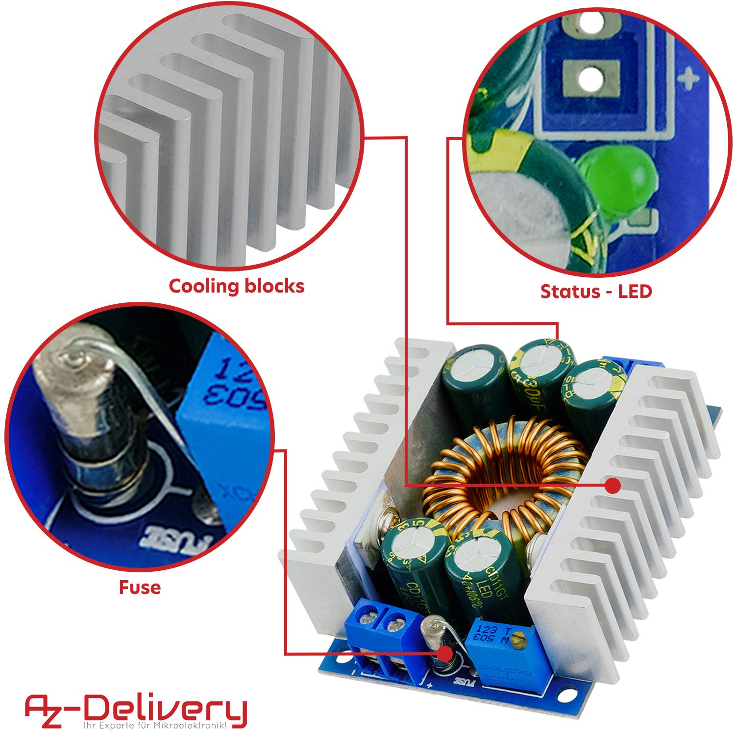 XL4016E1 Step-Down Buck Converter Power Supply Module DC-DC 5-40V to 1.2-36V Adjustable Step Down Board 12A 100W XL4016E1 compatible with Arduino