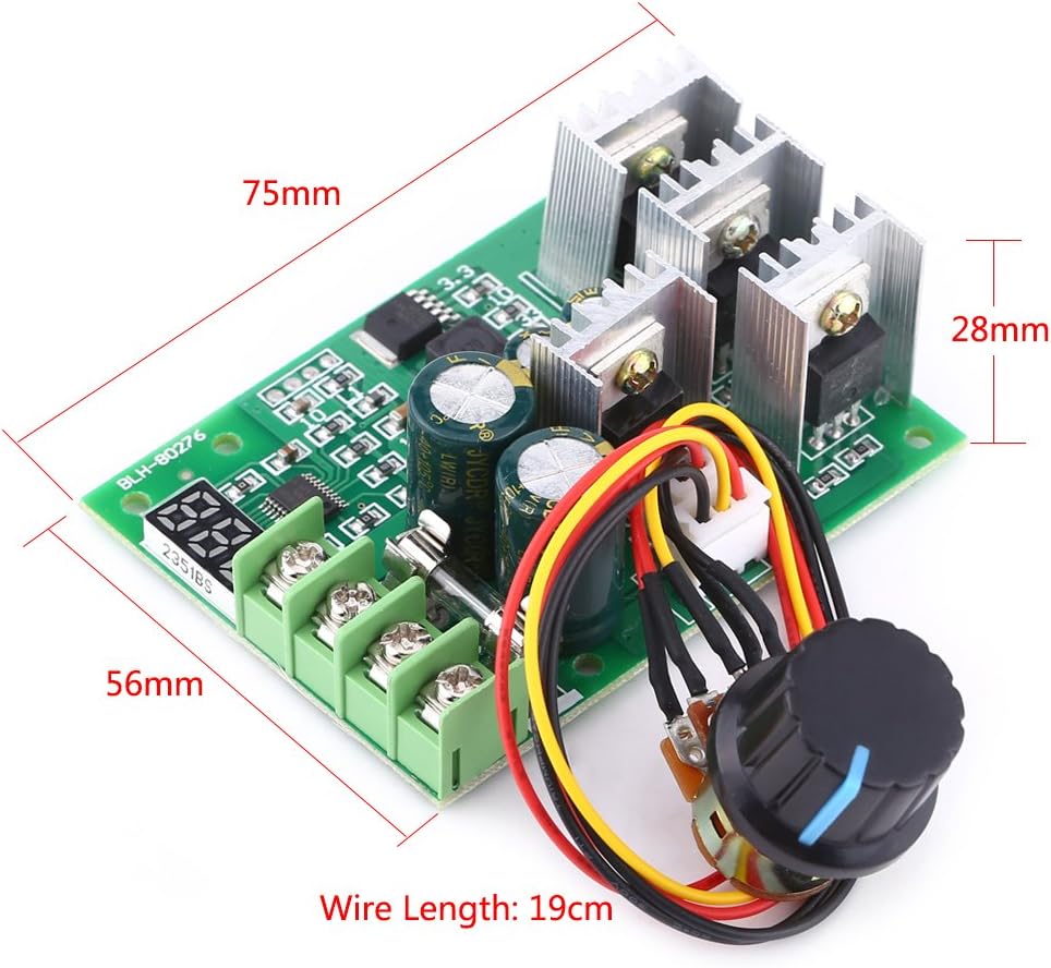 DC Motor Driver Controller PWM DC 6V-60V 30A Motor Regulator with A Digital Display