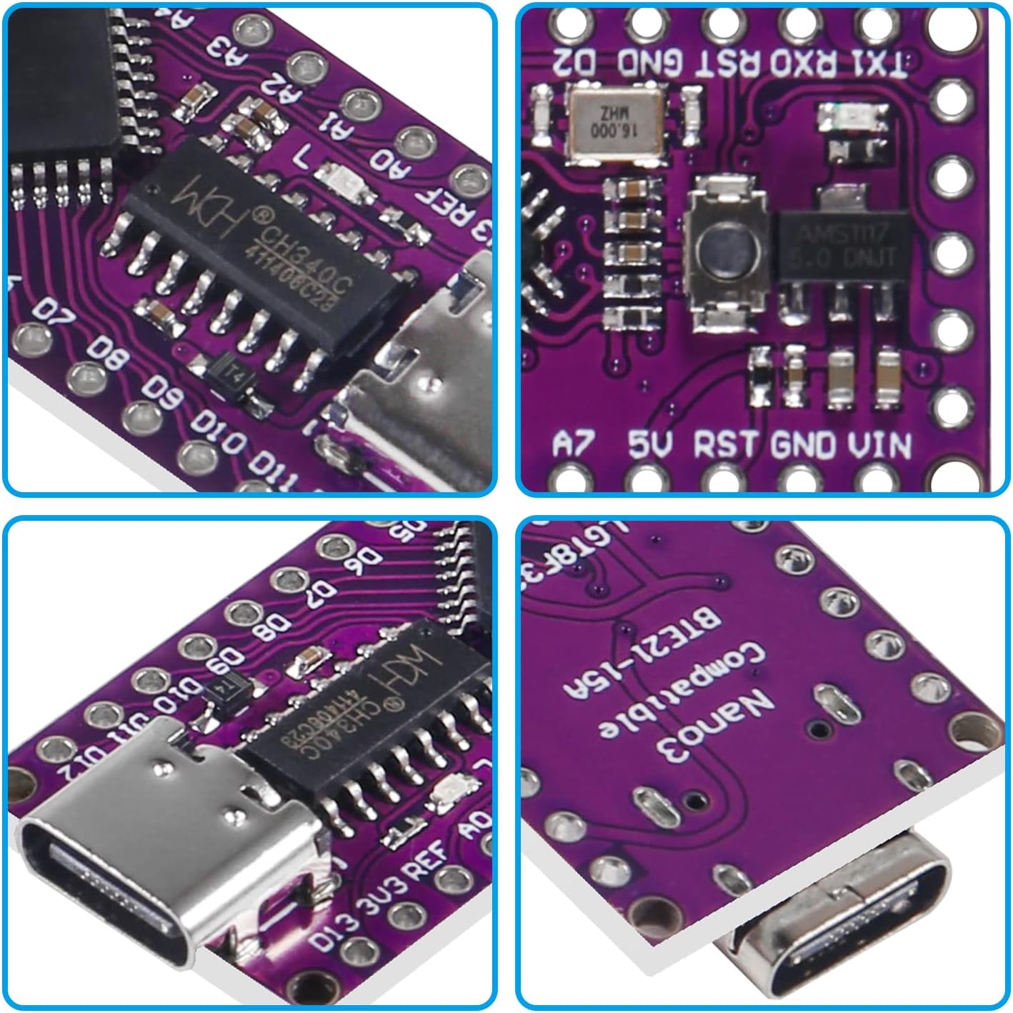 LGT8F328P LQFP32 MiniEVB HT42B534 Develope Board Replace Nano V3.0 ATMEGA328 Compatible for Arduino (LGT8F328P Type-C)