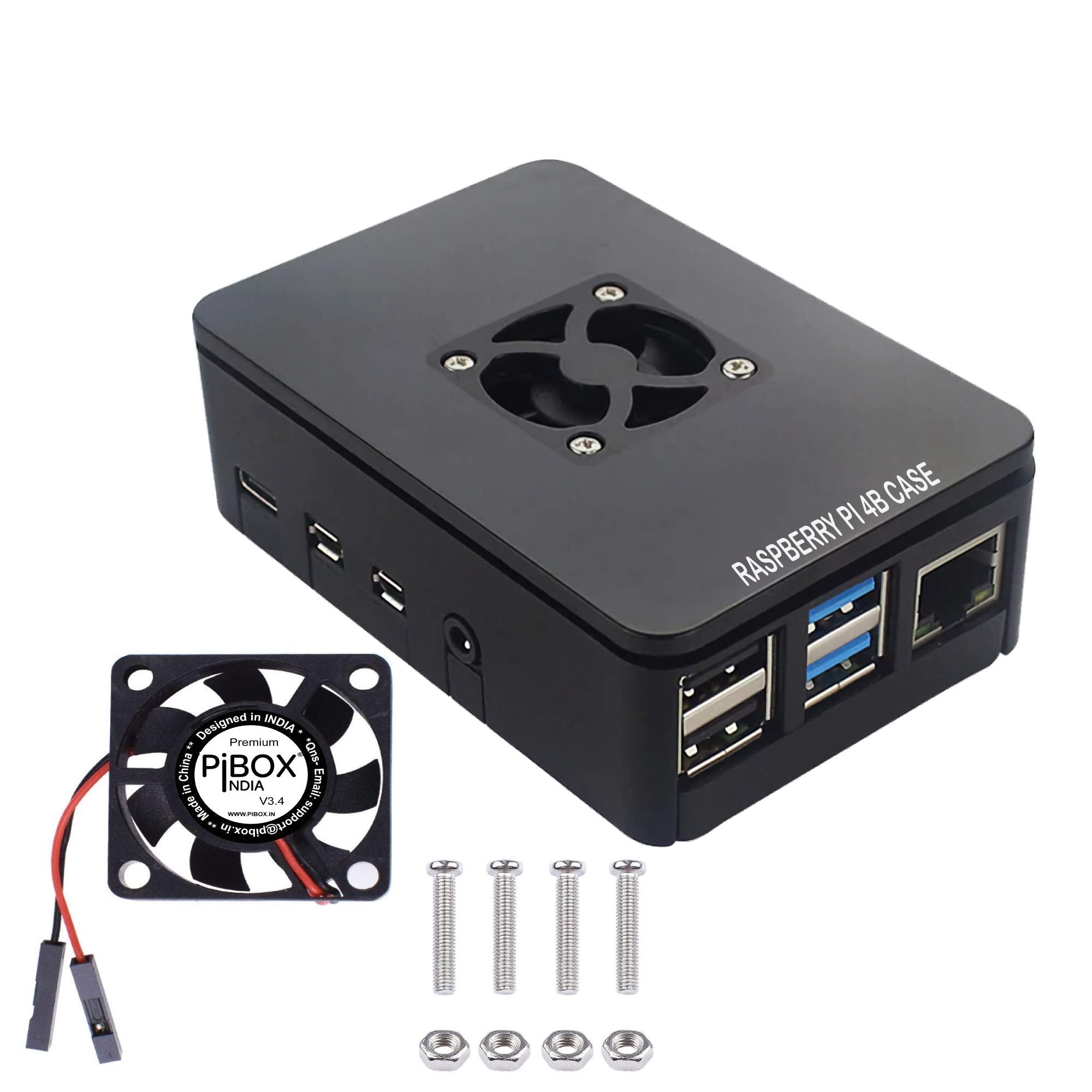 Raspberry Pi 4 Casing With Fan Fitting Camera Cable Port and GPIO Port