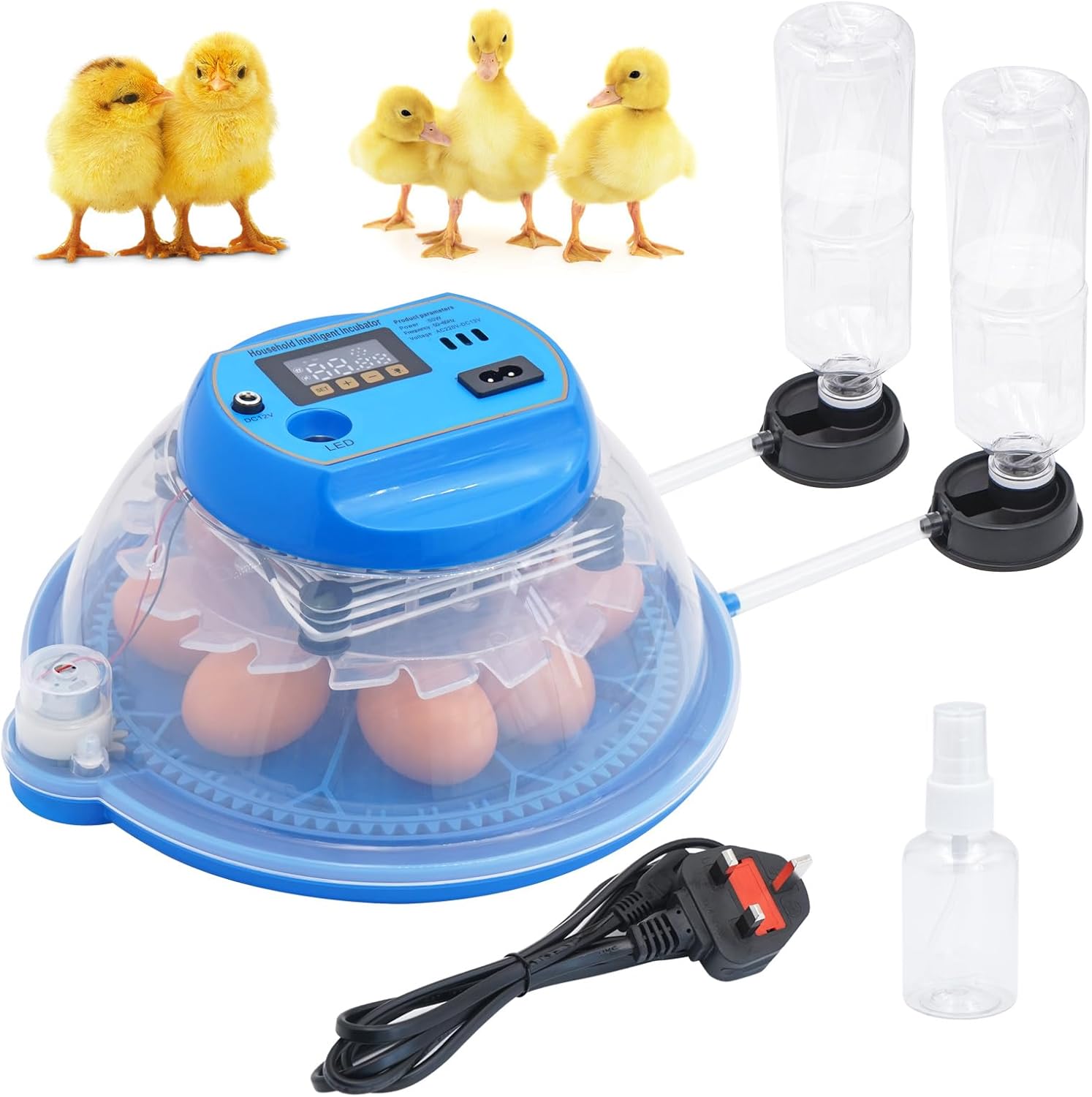 Egg Incubator for Hatching Eggs, 8 Egg Incubator with Fully Automatic Flip and Add Water, Temperature Controlled Poultry Incubator for Chicken, Duck,Goose,Dove,Quail Farm Home Incubator