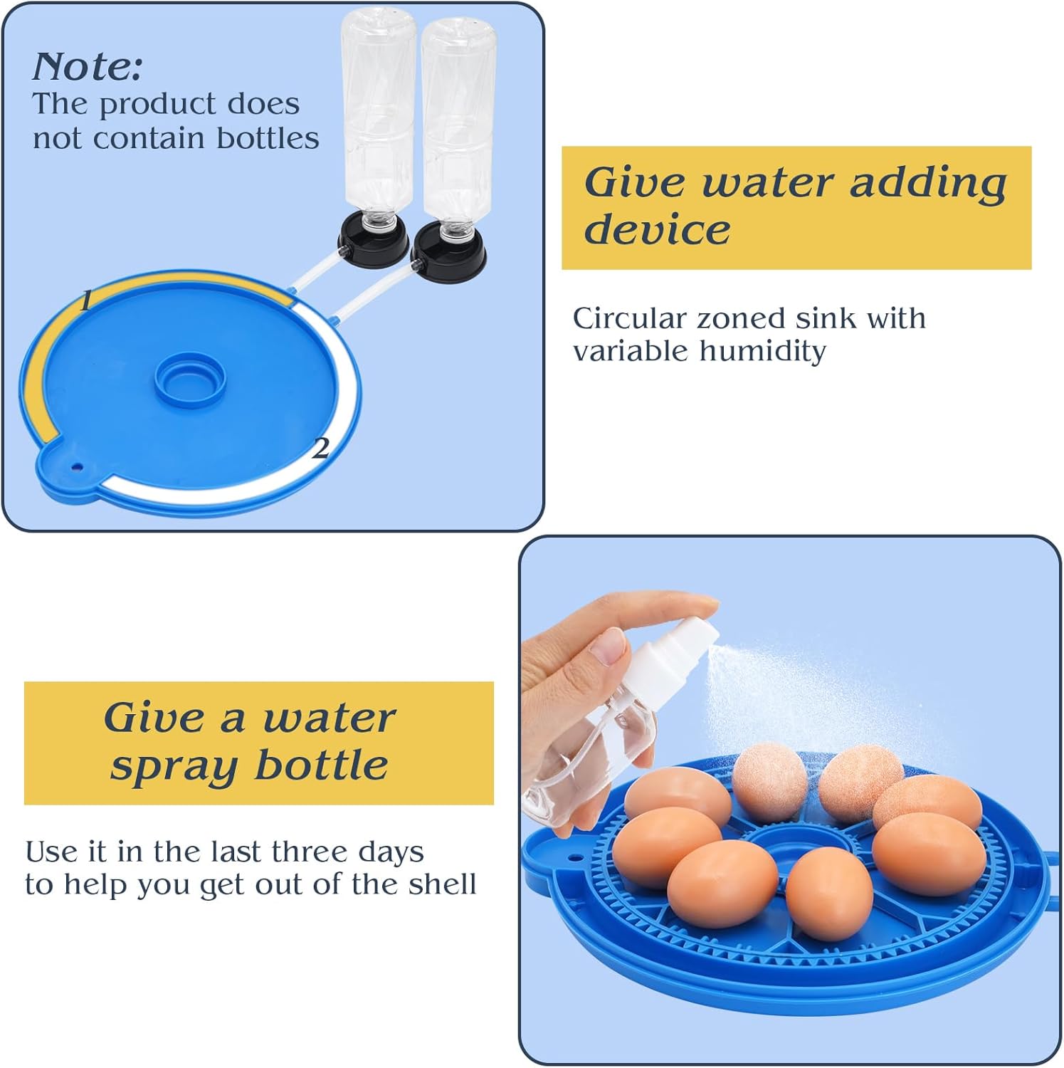 Egg Incubator for Hatching Eggs, 8 Egg Incubator with Fully Automatic Flip and Add Water, Temperature Controlled Poultry Incubator for Chicken, Duck,Goose,Dove,Quail Farm Home Incubator