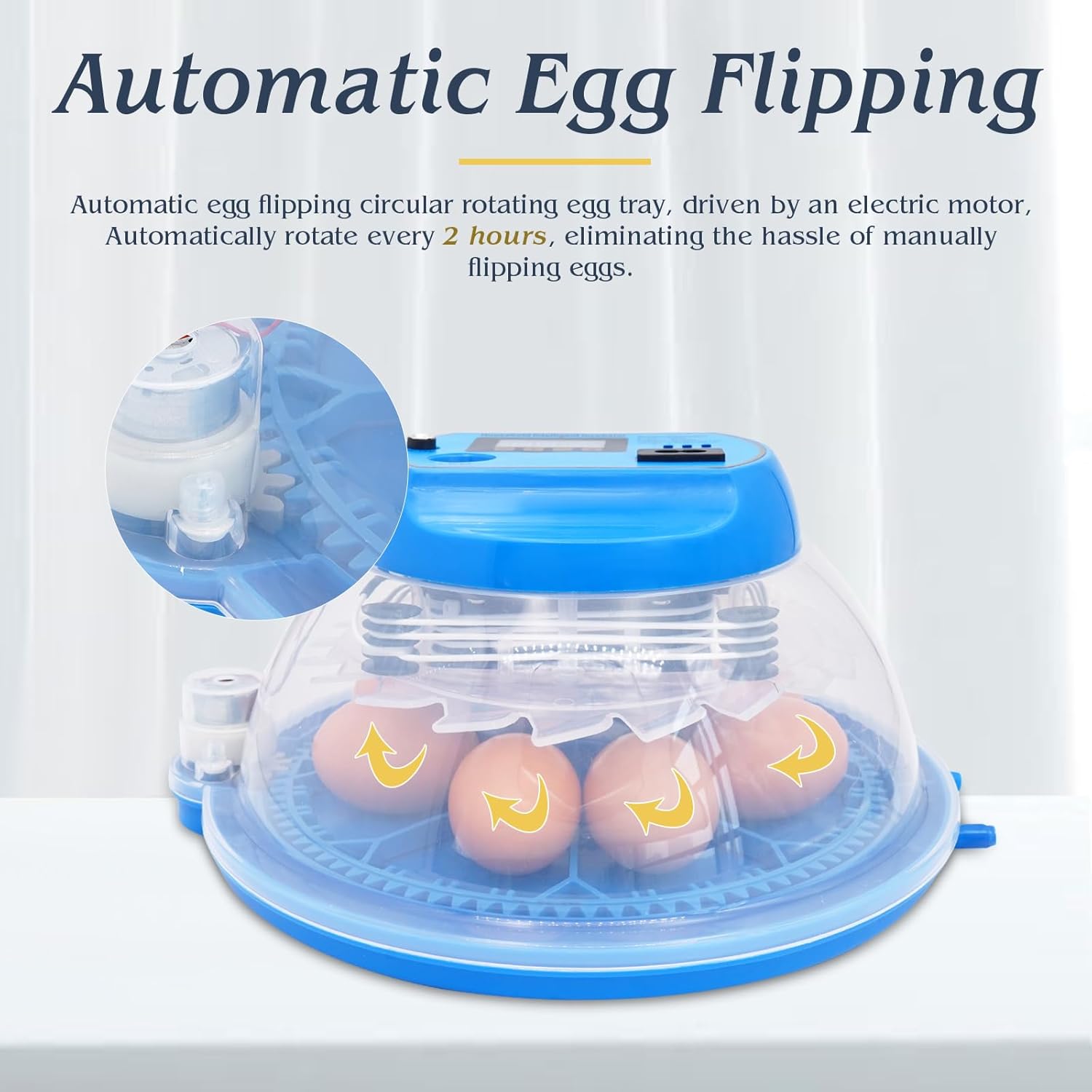 Egg Incubator for Hatching Eggs, 8 Egg Incubator with Fully Automatic Flip and Add Water, Temperature Controlled Poultry Incubator for Chicken, Duck,Goose,Dove,Quail Farm Home Incubator