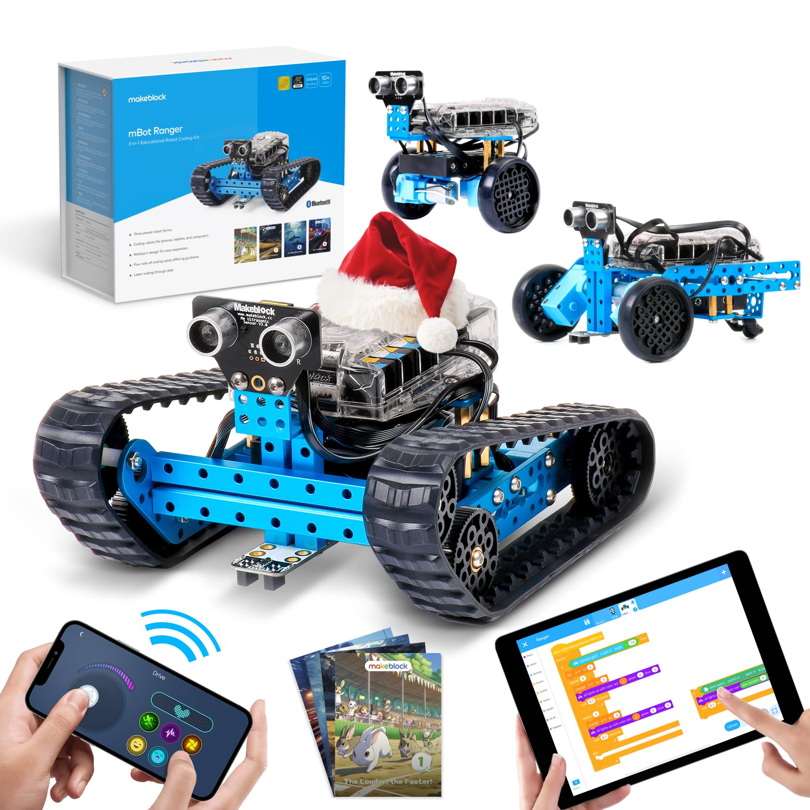 Learn Programming, Electronics and Robotics with Makeblock mBot V1.2 Kit STEM Educational Programmable Robot (Bluetooth Version)