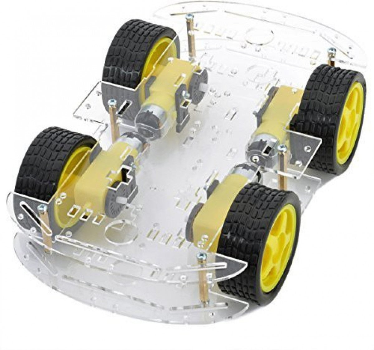 2 Wheel Round Robot Car Chassis Self Balancing Kit un-assembled in pakistan