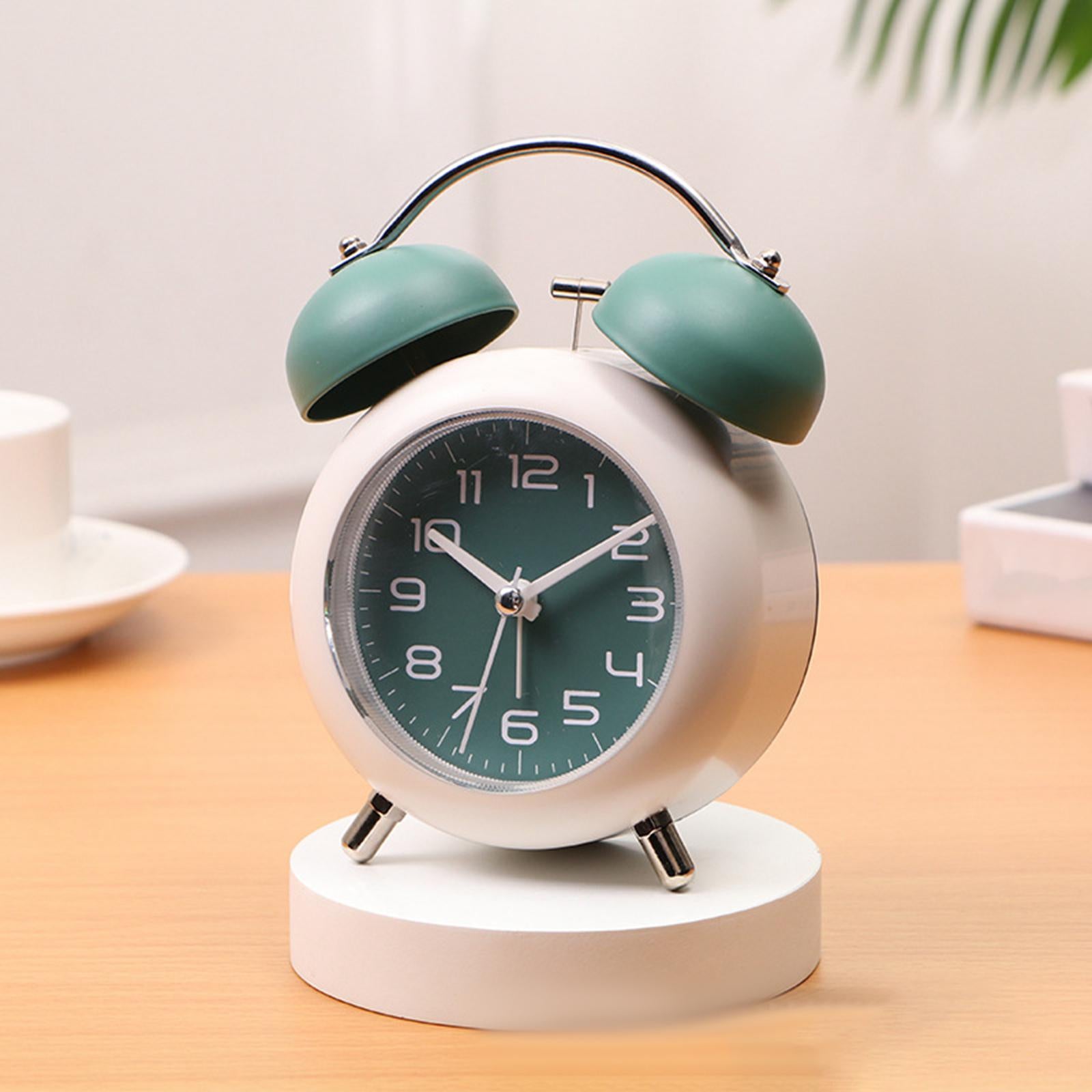 Mini Table Clock with Nightlight Backlight Alarm Clock Silent Non Ticking Kids for Cafe Home Decor Living Room Bar Hotel