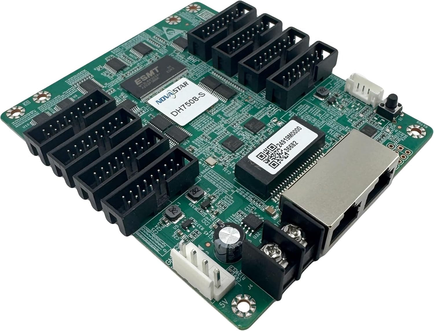 Novastar DH7508-S LED Receiving Card - 512x384 Pixel Support, Point-by-Point Brightness & Chroma Correction, 3D Output, HUB75E Interface, Video Wall Solution, Dual Backup System, (New DH7508)
