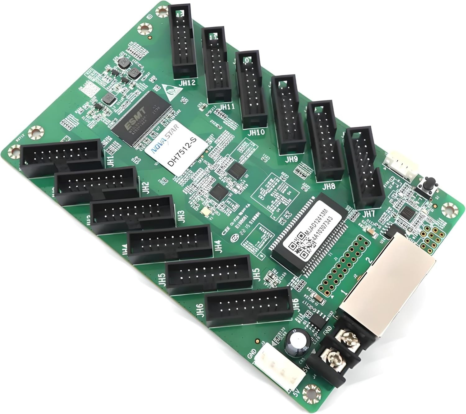 NovaStar DH7512-S Receiving Card – Upgraded Version of DH7512, Supports 512×512@60Hz – for LED Panels, Video Walls, Indoor & Outdoor Displays – HUB75E, Seam Correction, Gamma Adjustment, 3D