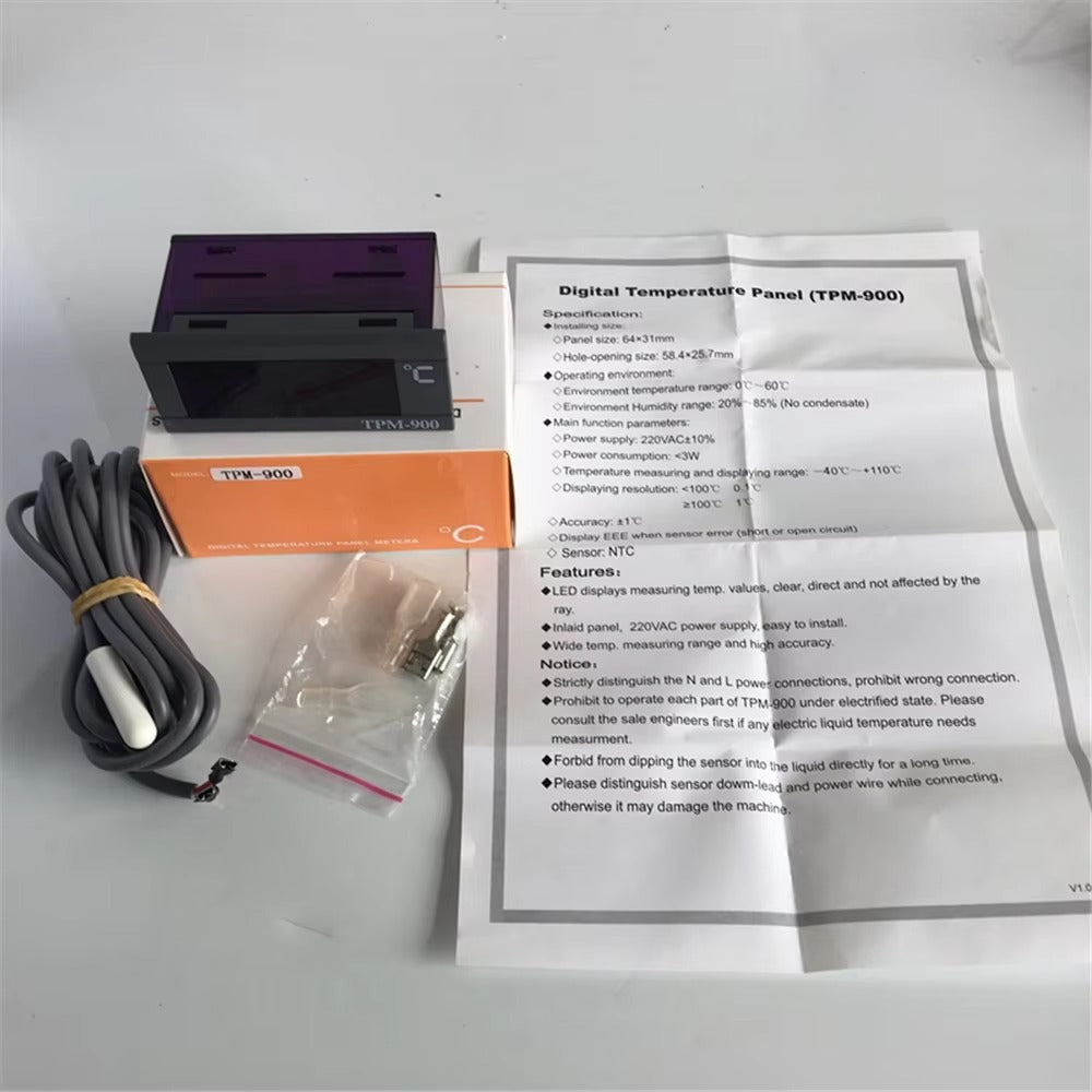 12V/220V digital temperature panel meter with sensor suitable for refrigerated cabinet digital LED thermometer TPM-900
