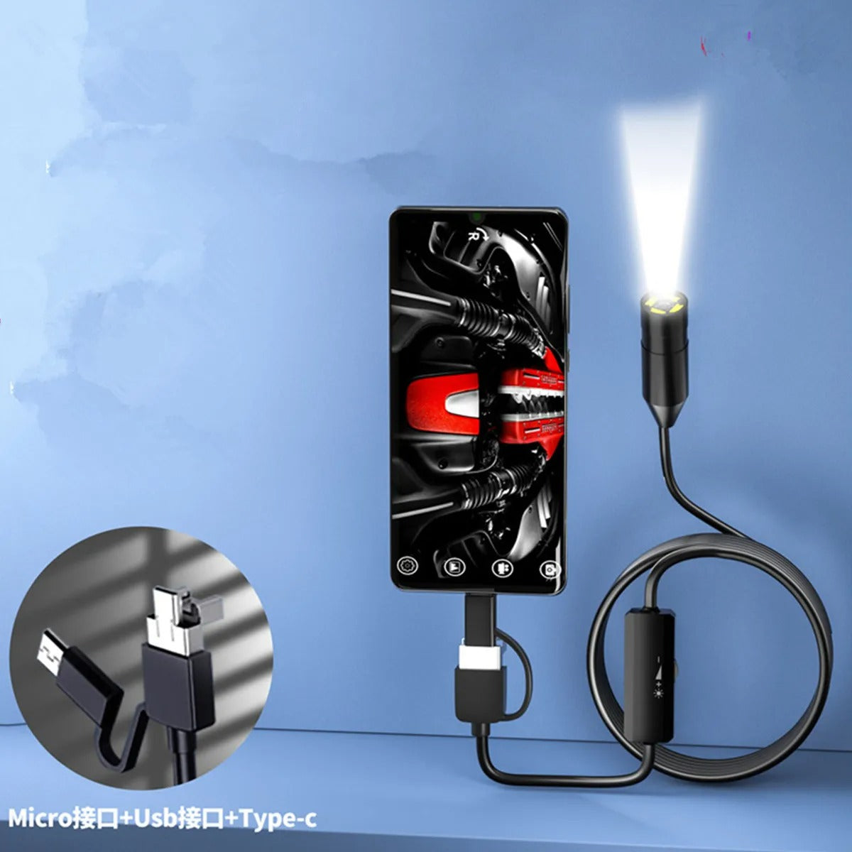 5MP 1944P 11MM Auto Focal 3in1 USB For Android OTG Endoscope CMOS Borescope Inspection Otoscope Digital Microscope Camera