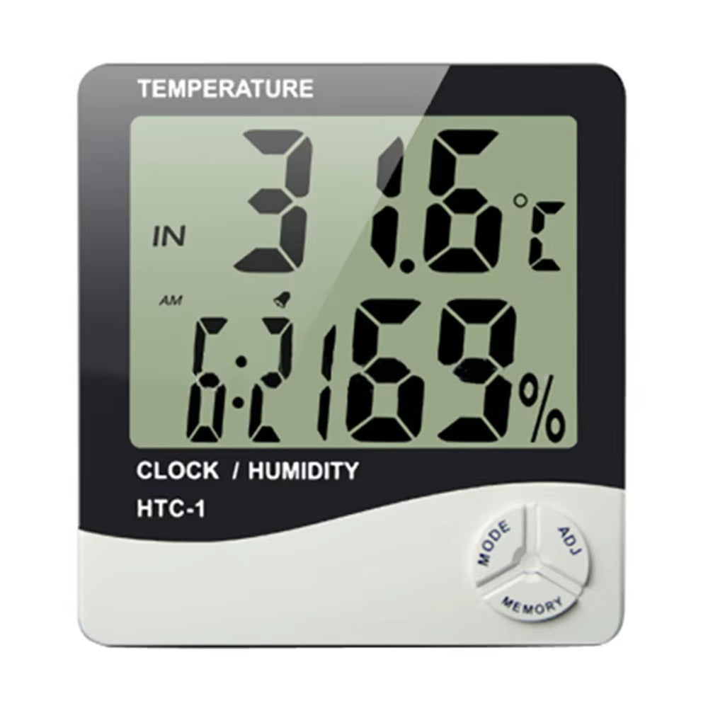Multifunction Digital Thermometer Humidity Gauge Clock with Big Screen Room Temperature and Humidity Indicator