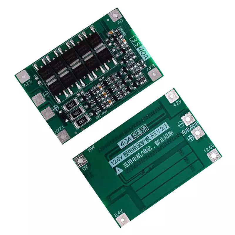 3s 40a Bms 11.1v 12.6v 18650 Lithium Battery Protection Board With 100ma Balancing Feature
