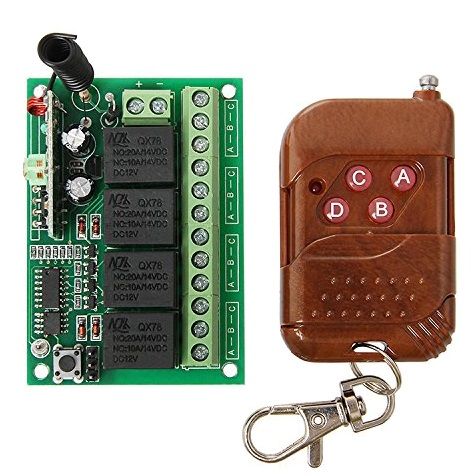 12v 4 Channel RF 315MHZ Remote Control Switch Relay Module Board Kit in Pakistan